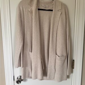 LOFT Beige Open Front Cardigan
